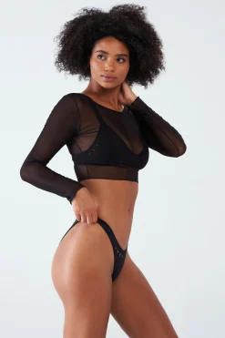 GIGI C Coverups|Matching Sets|Caroline Mesh Crop Top