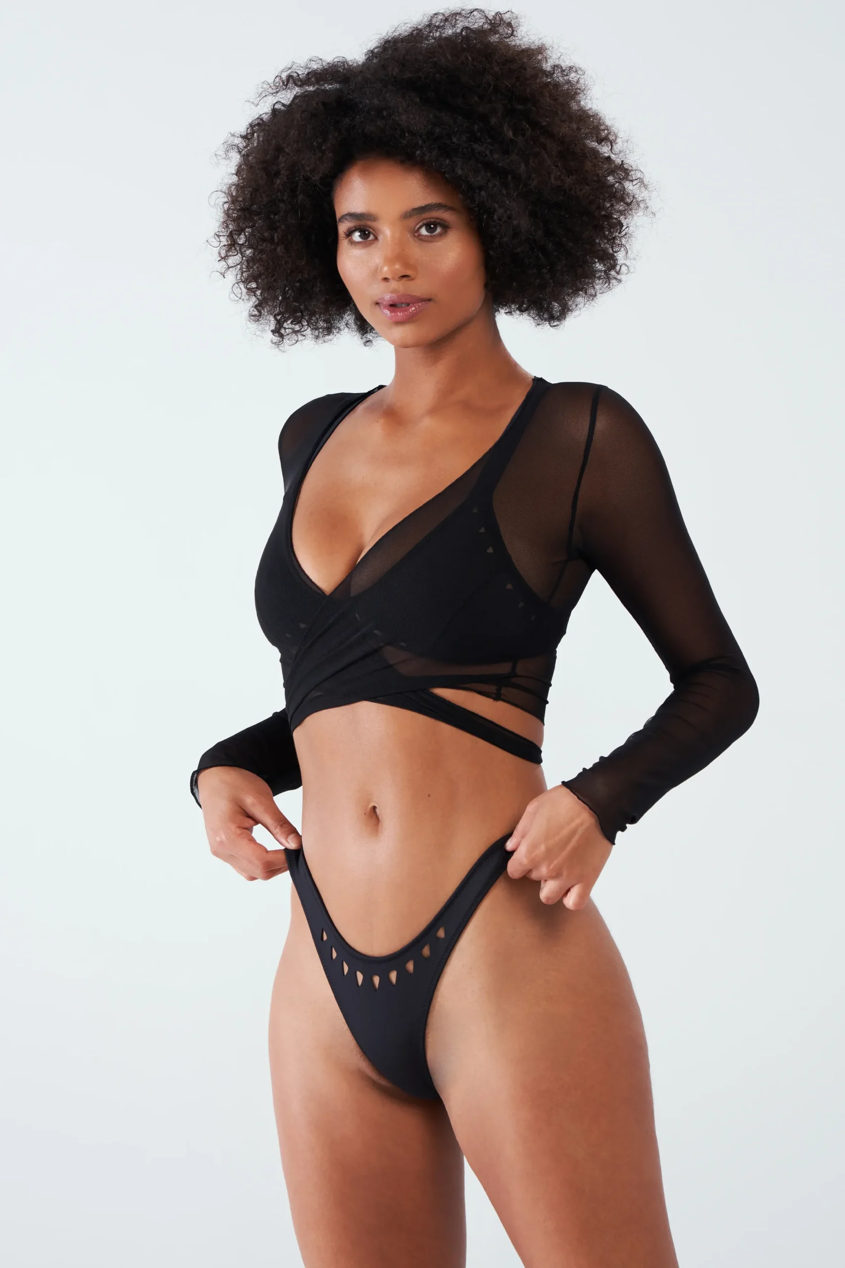 GIGI C Coverups|Matching Sets|Tina Mesh Wrap Top